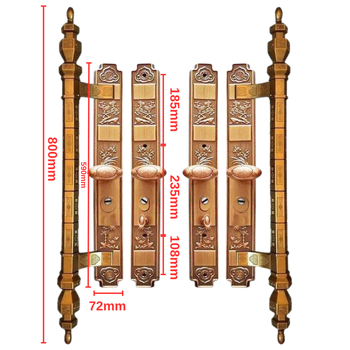 Kvaka za vrata s mehanizmom zaključavanja za dvostruka vrata, željezni materijal, model Hw-meinan bamboo chrysanthemum, novi kineski stil
