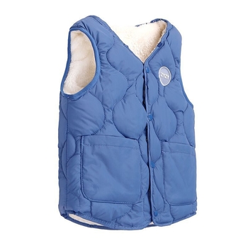 Παιδικό γιλέκο με φλις επένδυση από γούνα κουνελιού, διπλής όψεως χρήση, για νεογνά 0–1 ετών, Άνοιξη 2024
