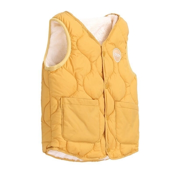 Παιδικό γιλέκο με φλις επένδυση από γούνα κουνελιού, διπλής όψεως χρήση, για νεογνά 0–1 ετών, Άνοιξη 2024