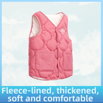Παιδικό γιλέκο με φλις επένδυση από γούνα κουνελιού, διπλής όψεως χρήση, για νεογνά 0–1 ετών, Άνοιξη 2024
