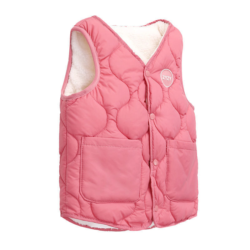 Παιδικό γιλέκο με φλις επένδυση από γούνα κουνελιού, διπλής όψεως χρήση, για νεογνά 0–1 ετών, Άνοιξη 2024