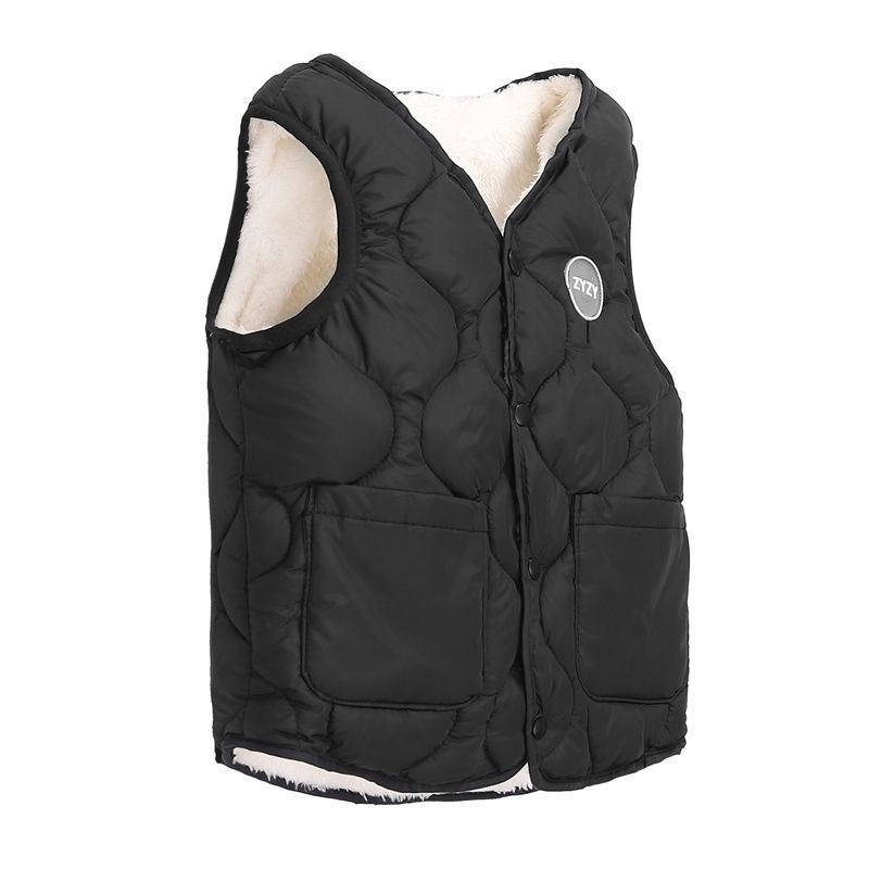 Παιδικό γιλέκο με φλις επένδυση από γούνα κουνελιού, διπλής όψεως χρήση, για νεογνά 0–1 ετών, Άνοιξη 2024