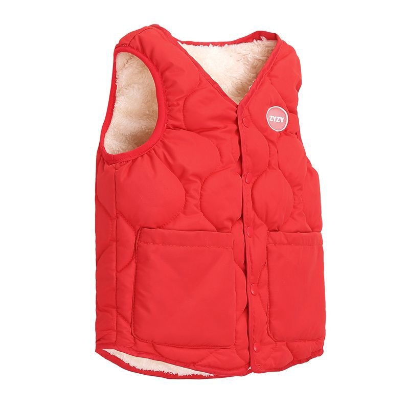 Παιδικό γιλέκο με φλις επένδυση από γούνα κουνελιού, διπλής όψεως χρήση, για νεογνά 0–1 ετών, Άνοιξη 2024