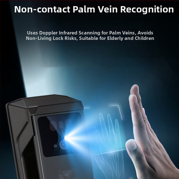 Mangrids P8 Lacăt inteligent pentru ușă - Amprentă digitală și parolă, Deblocare la distanță prin Wi-Fi, 50 de amprente stocate, peste 100.000 de deblocări, Scanare amprentă 0,02 s, -20°C până la 50°C