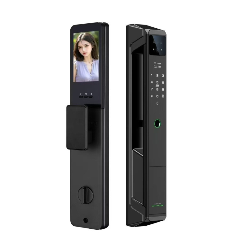 Mangrids P8 Lacăt inteligent pentru ușă - Amprentă digitală și parolă, Deblocare la distanță prin Wi-Fi, 50 de amprente stocate, peste 100.000 de deblocări, Scanare amprentă 0,02 s, -20°C până la 50°C