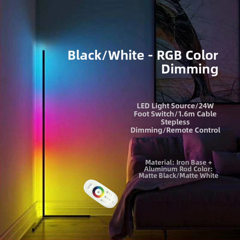 Padlólámpa LED-line dizájnnal, derékszögű hosszú csíkkal, nappaliba vagy hálószobába; 220V; akril Árnyékoló; állítható magasság; CRI 80-90