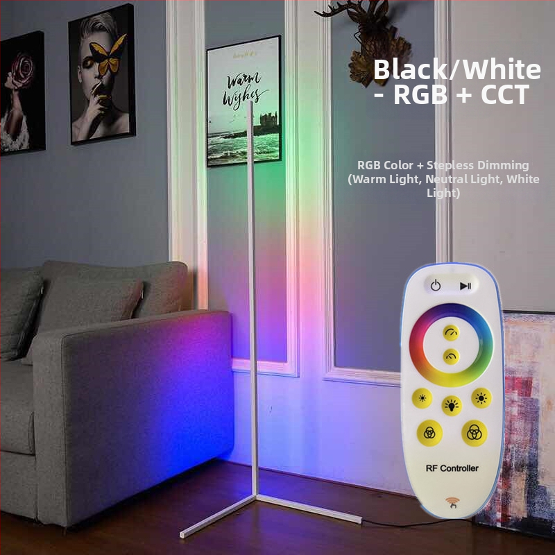 Padlólámpa LED-line dizájnnal, derékszögű hosszú csíkkal, nappaliba vagy hálószobába; 220V; akril Árnyékoló; állítható magasság; CRI 80-90