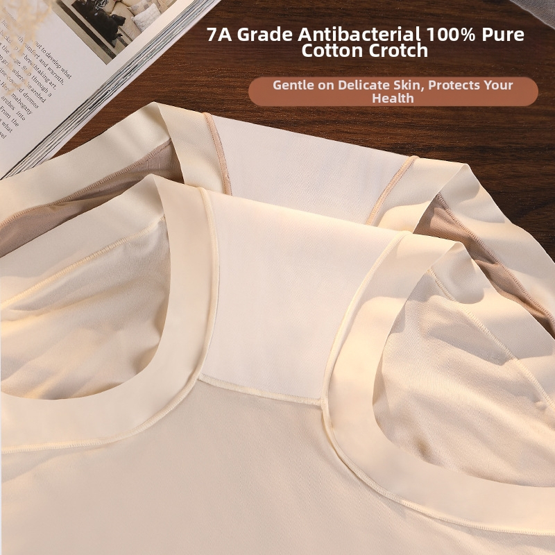 Дамски бикини с висока талия, плетена високоеластична тъкан, 100% памучна чатална подплата, дишащи, бързосъхнещи, невидими