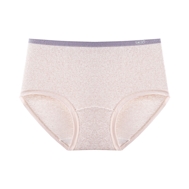 Дамски безшевни бикини с висока талия; антибактериални 7A; чатала 100% памук; основна материя полиестер