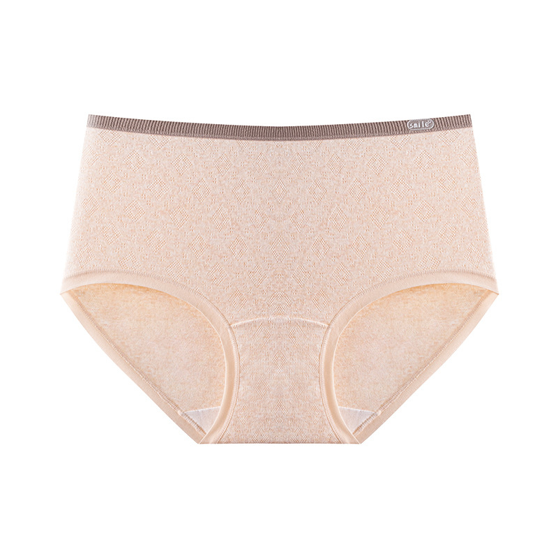 Дамски безшевни бикини с висока талия; антибактериални 7A; чатала 100% памук; основна материя полиестер