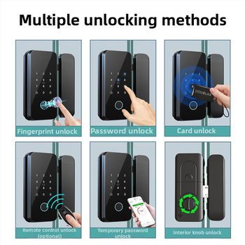 Стъклена врата: ключалка за пръстов отпечатък и парола — офис контрол на достъпа, без рамка или с рамка, едно- или двупусково отваряне; капацитет отпечатъци 100; над 200000 отключвания; време на сканиране 0.02 s