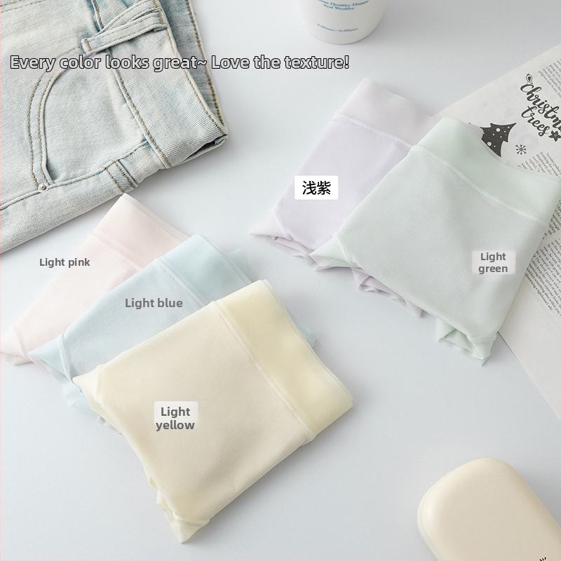 Дамски бикини със средна талия от модал, лоно от мулбери коприна, дишащи и антибактериални, плетени