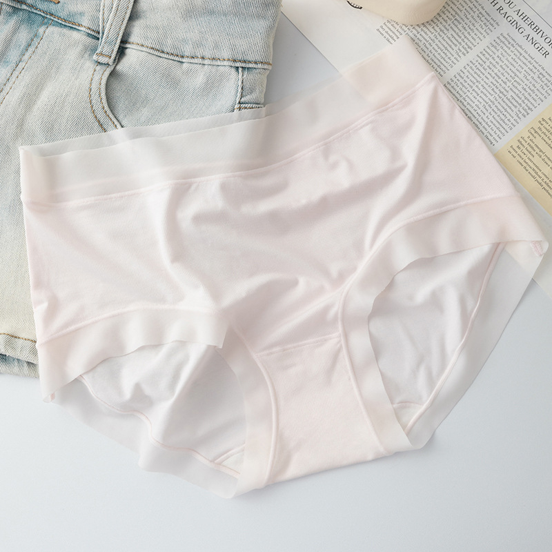 Дамски бикини със средна талия от модал, лоно от мулбери коприна, дишащи и антибактериални, плетени