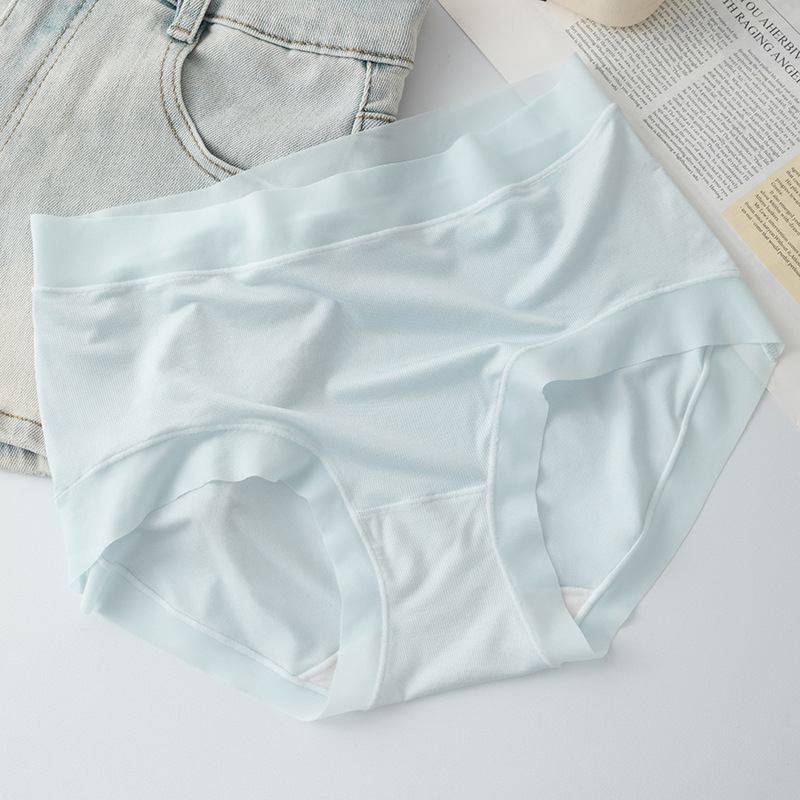 Дамски бикини със средна талия от модал, лоно от мулбери коприна, дишащи и антибактериални, плетени