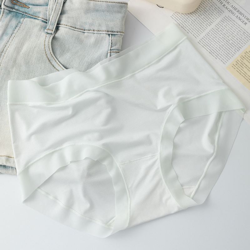 Дамски бикини със средна талия от модал, лоно от мулбери коприна, дишащи и антибактериални, плетени