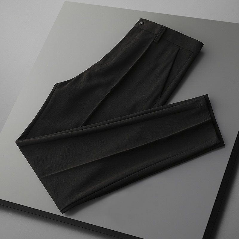 Ανδρικά επίσημα παντελόνια – Slim Fit, ίσια γραμμή, Πολυεστέρας 90% συνθετικό μείγμα, ήπια ελαστικότητα, άνοιξη και φθινόπωρο, επιχειρηματικό στυλ