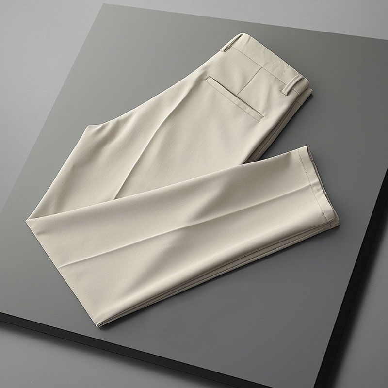 Ανδρικά επίσημα παντελόνια – Slim Fit, ίσια γραμμή, Πολυεστέρας 90% συνθετικό μείγμα, ήπια ελαστικότητα, άνοιξη και φθινόπωρο, επιχειρηματικό στυλ