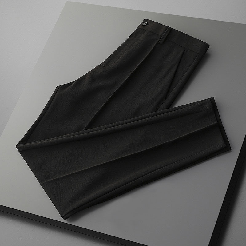 Ανδρικά επίσημα παντελόνια – Slim Fit, ίσια γραμμή, Πολυεστέρας 90% συνθετικό μείγμα, ήπια ελαστικότητα, άνοιξη και φθινόπωρο, επιχειρηματικό στυλ