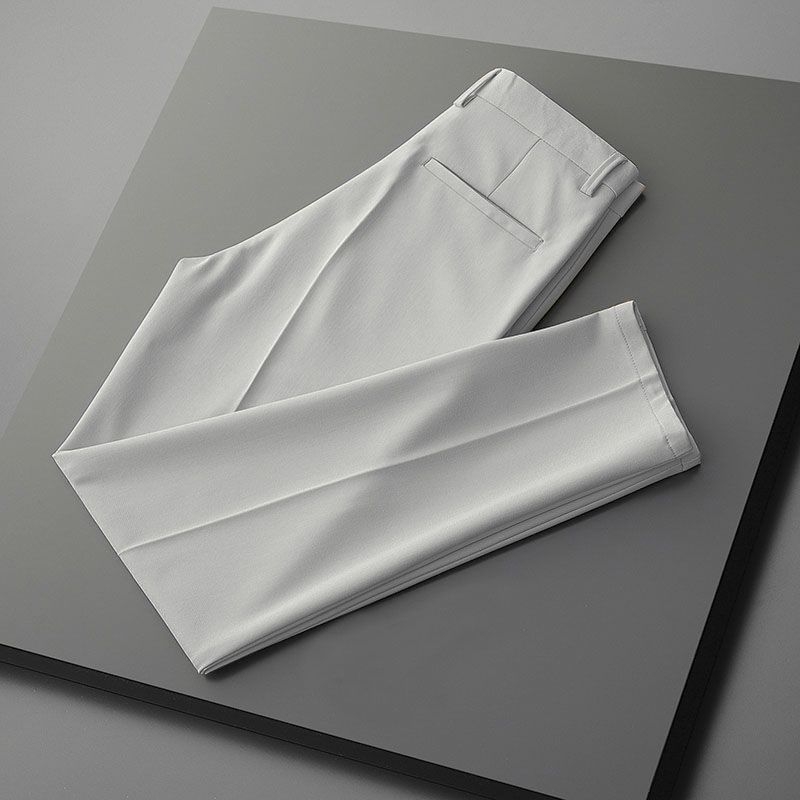 Ανδρικά επίσημα παντελόνια – Slim Fit, ίσια γραμμή, Πολυεστέρας 90% συνθετικό μείγμα, ήπια ελαστικότητα, άνοιξη και φθινόπωρο, επιχειρηματικό στυλ