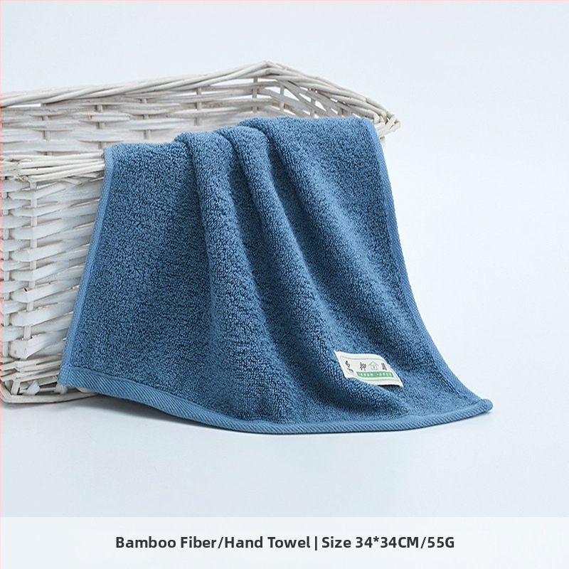 Παιδική τετράγωνη πετσέτα προσώπου από μπαμπού με κεντημένο λογότυπο, 60g, 32 νήματα, slub νήμα