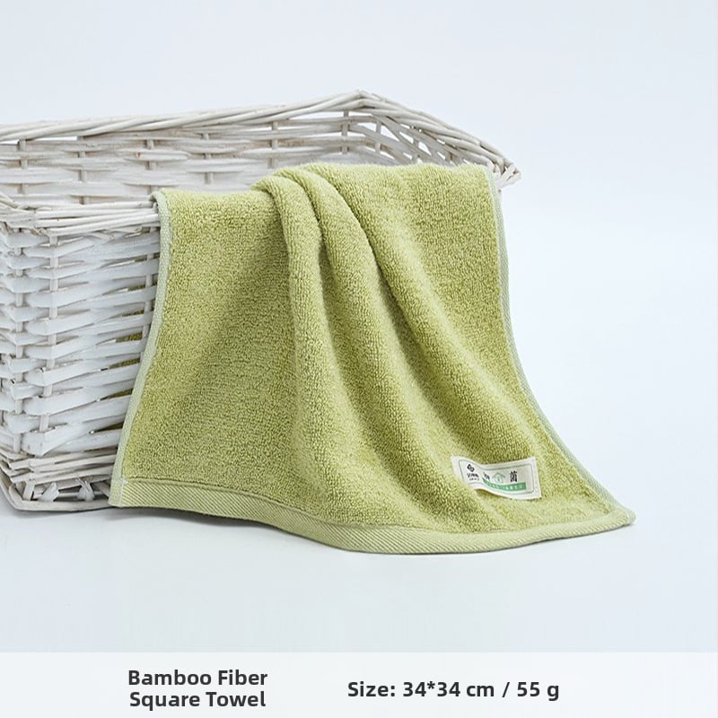 Παιδική τετράγωνη πετσέτα προσώπου από μπαμπού με κεντημένο λογότυπο, 60g, 32 νήματα, slub νήμα