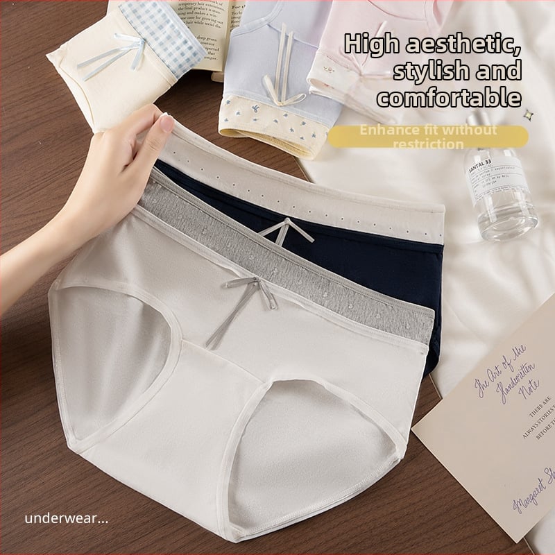 Дамски памучни долнища, средна талия, дишащи, цветово съчетаване, памучна вложка в чатала