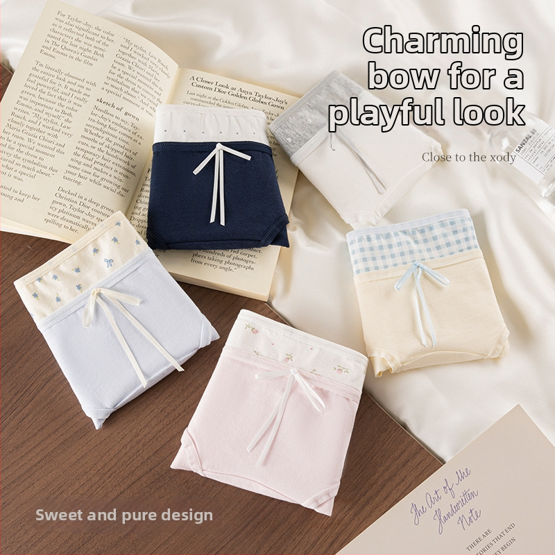 Дамски памучни долнища, средна талия, дишащи, цветово съчетаване, памучна вложка в чатала