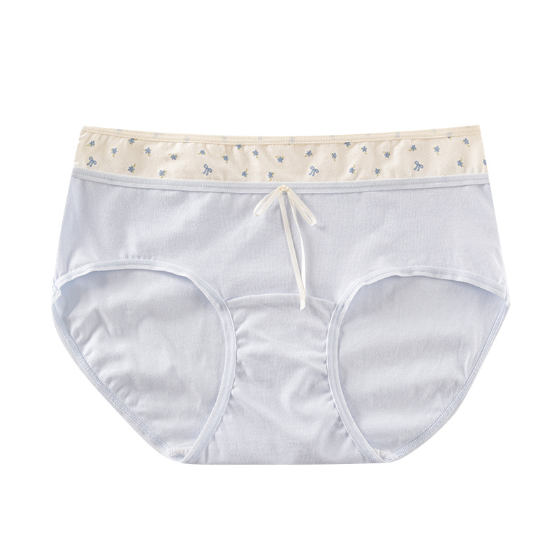 Дамски памучни долнища, средна талия, дишащи, цветово съчетаване, памучна вложка в чатала