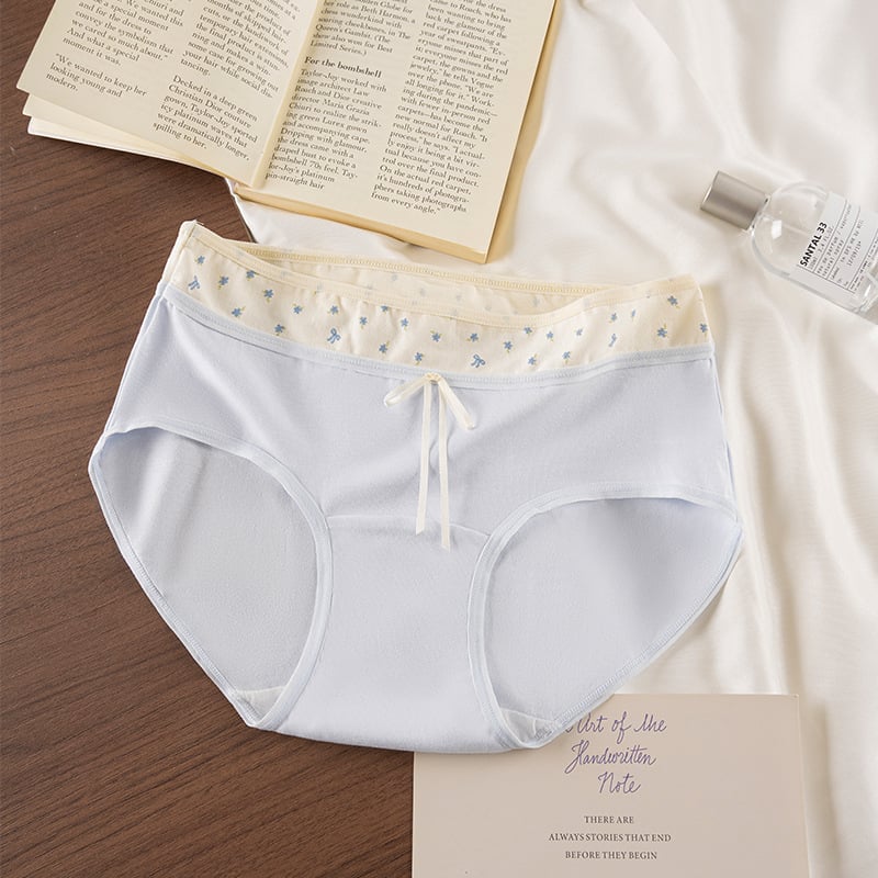Дамски памучни долнища, средна талия, дишащи, цветово съчетаване, памучна вложка в чатала