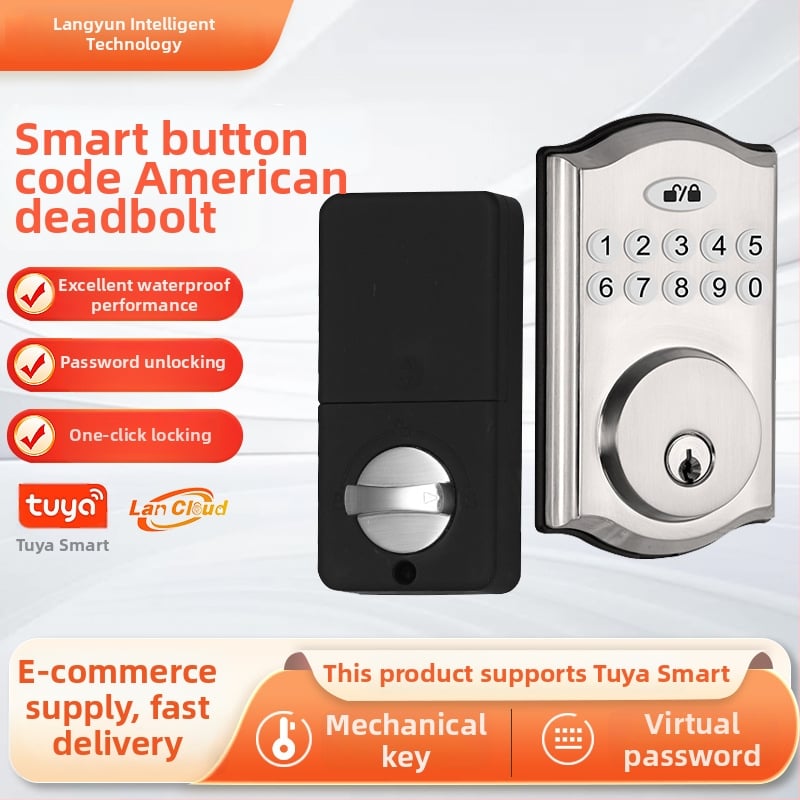 Pametna elektronička brava za interijerne drvene vrata s otiskom prsta, lozinkom i daljinskim otključavanjem (DB203; memorija otisaka: 100; >100000 otključavanja; skeniranje <0,5 s; napajanje DC)