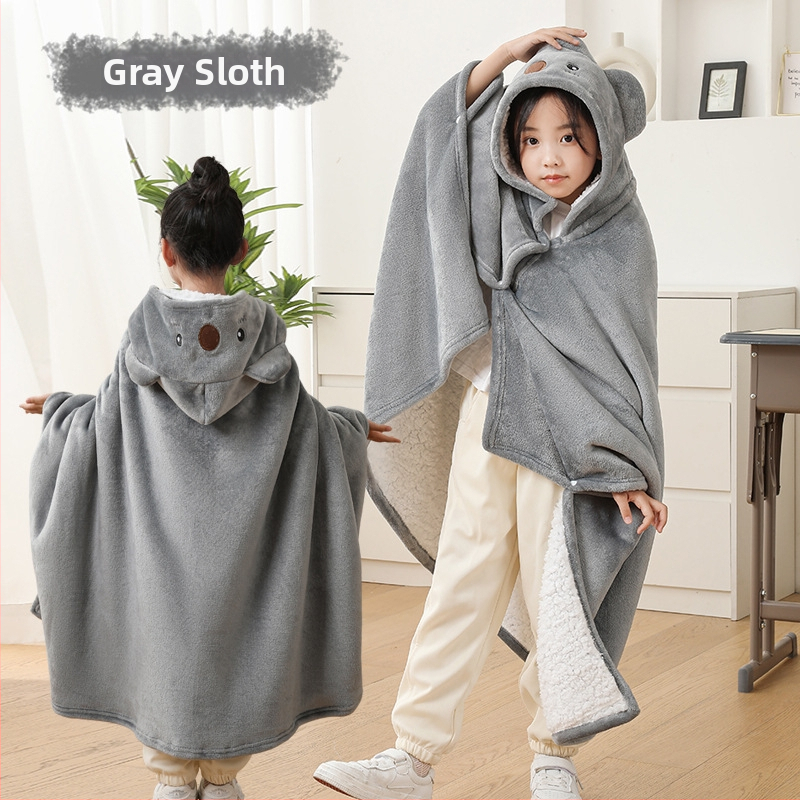 Gyerekek nappali köpeny pléd – téli vastag plüss, poliészter rost, 350 g, őszi-téli szezon, rajzfilm mintázat