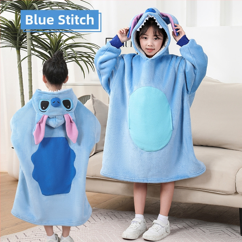 Gyerekek nappali köpeny pléd – téli vastag plüss, poliészter rost, 350 g, őszi-téli szezon, rajzfilm mintázat