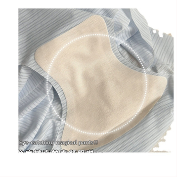 Айс коприна дамски бикини, японски стил, средна талия, подплата от Mulberry коприна, дишащи, антибактериални, без следи, повдигащи ханша, райета