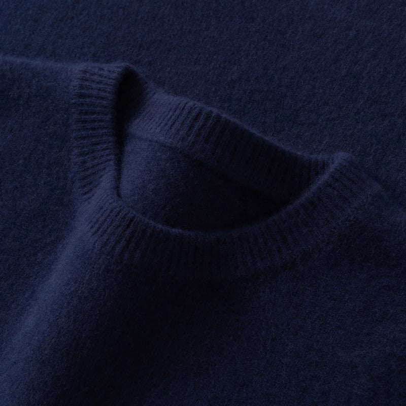 Ανδρικό πουλόβερ από κασμίρι με παχιά πλέξη, στρογγυλή λαιμόκοψη, μακριά μανίκια, 30–35% κασμίρι, μονόχρωμο σχέδιο