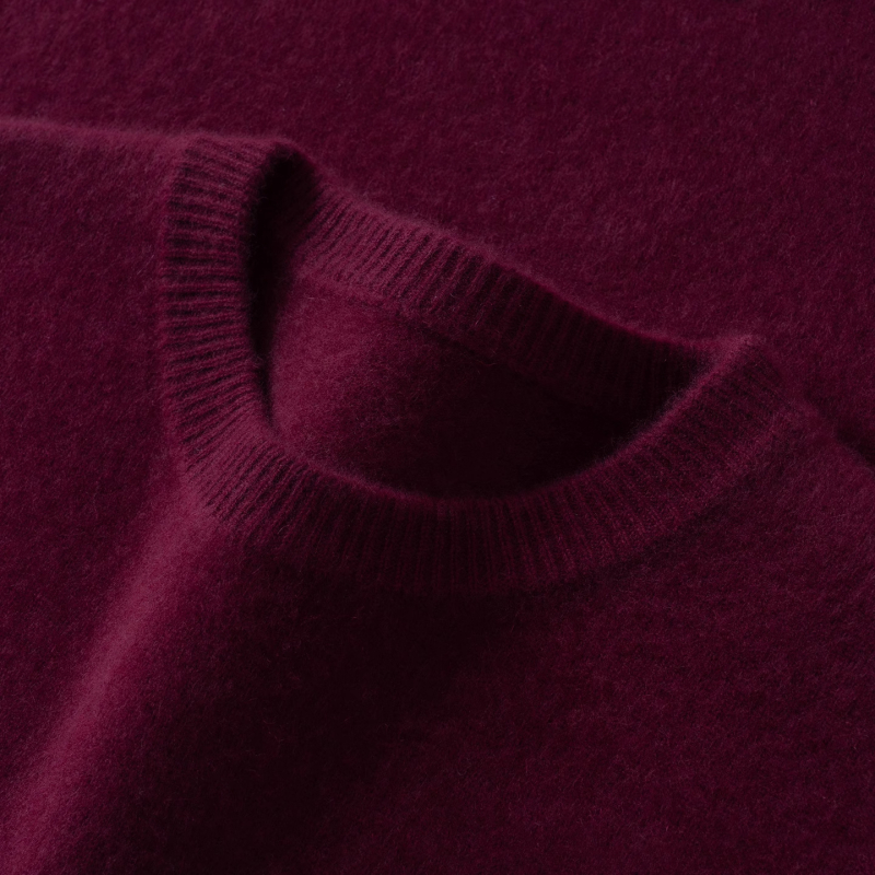 Ανδρικό πουλόβερ από κασμίρι με παχιά πλέξη, στρογγυλή λαιμόκοψη, μακριά μανίκια, 30–35% κασμίρι, μονόχρωμο σχέδιο