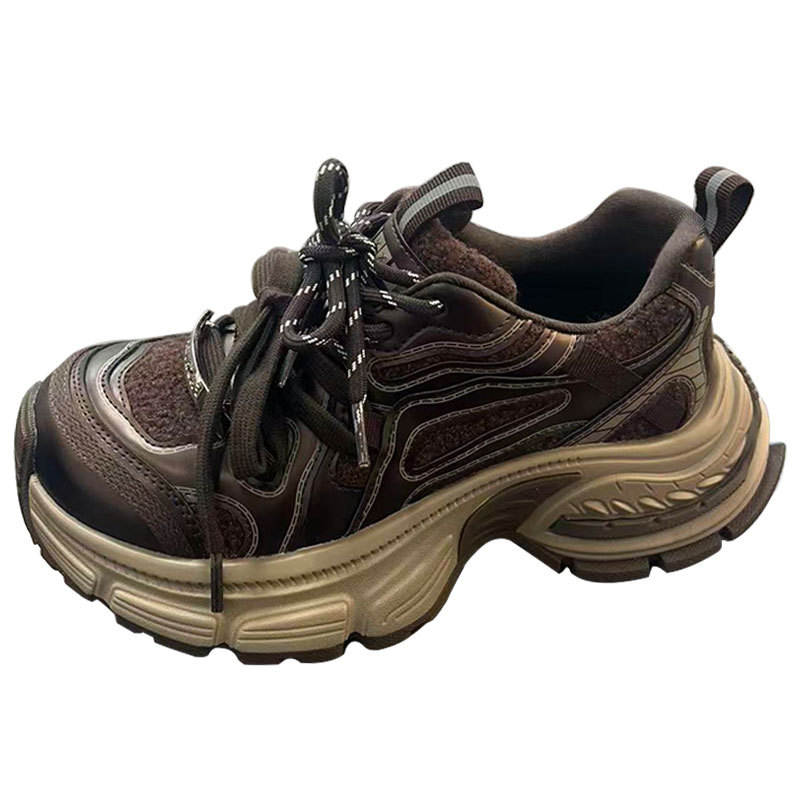 Ženske tenisice s debelim potplatom u stilu dad shoes, prozračni mrežasti gornji dio, vezanje na vezice, potplat od gumenih pjena, visoki kroj s visinom potplata 3-5 cm