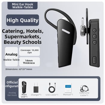 Mini klips Walkie-Talkie, model T50 Mini, domet 1,5–3 km, 16 kanala, Li‑ion baterija 800 mAh