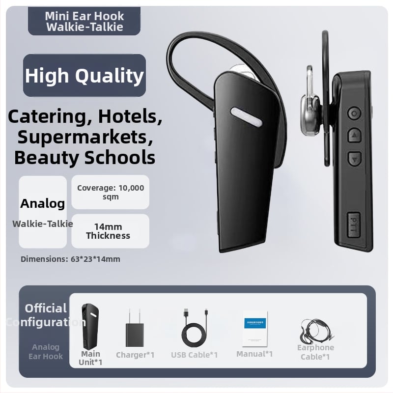 Mini klips Walkie-Talkie, model T50 Mini, domet 1,5–3 km, 16 kanala, Li‑ion baterija 800 mAh