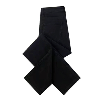 Дънки с висока талия, прав силует, дължина 9/10, деним от памук.