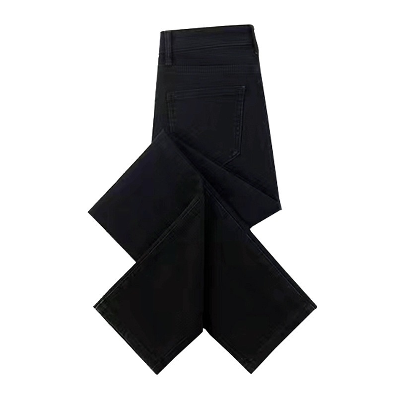 Дънки с висока талия, прав силует, дължина 9/10, деним от памук.