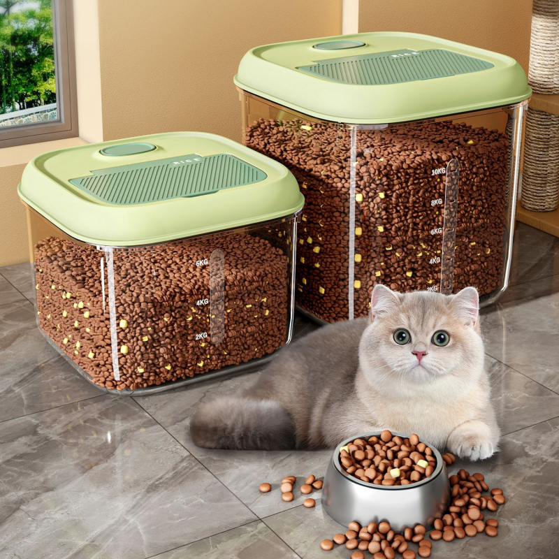 Δοχείο Αποθήκευσης Τροφής Κατοικίδιων, πλαστικό, 3–4 L χωρητικότητα, ανθεκτικό στην υγρασία, αποθήκευση Freeze-Dried σνακ