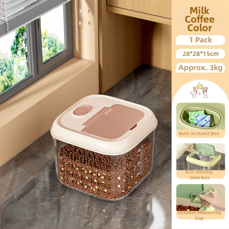 Δοχείο Αποθήκευσης Τροφής Κατοικίδιων, πλαστικό, 3–4 L χωρητικότητα, ανθεκτικό στην υγρασία, αποθήκευση Freeze-Dried σνακ