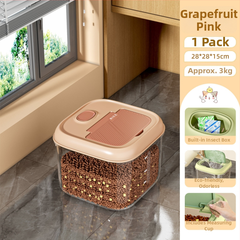 Δοχείο Αποθήκευσης Τροφής Κατοικίδιων, πλαστικό, 3–4 L χωρητικότητα, ανθεκτικό στην υγρασία, αποθήκευση Freeze-Dried σνακ