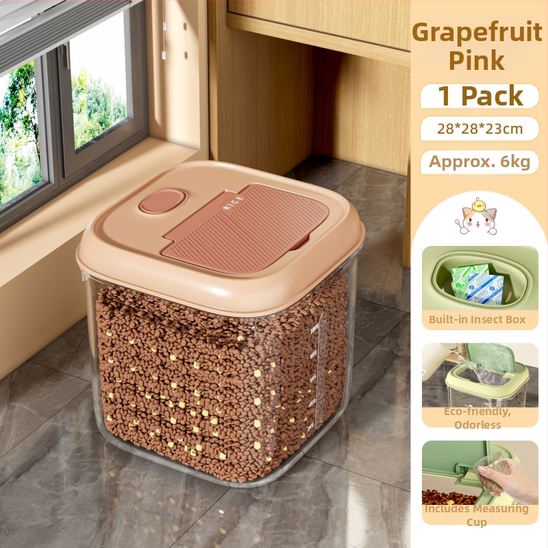 Δοχείο Αποθήκευσης Τροφής Κατοικίδιων, πλαστικό, 3–4 L χωρητικότητα, ανθεκτικό στην υγρασία, αποθήκευση Freeze-Dried σνακ