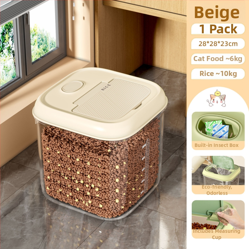 Δοχείο Αποθήκευσης Τροφής Κατοικίδιων, πλαστικό, 3–4 L χωρητικότητα, ανθεκτικό στην υγρασία, αποθήκευση Freeze-Dried σνακ