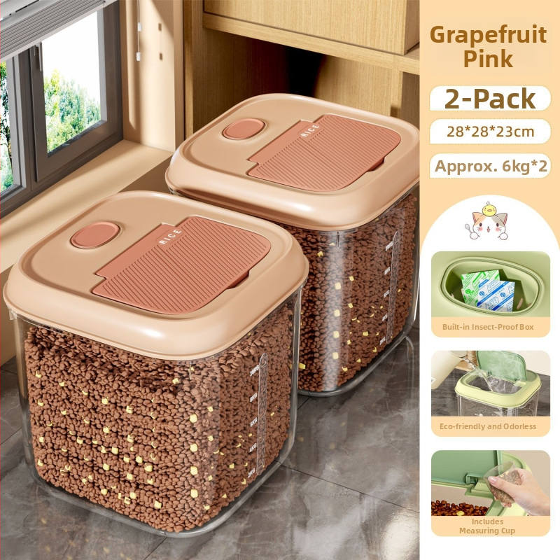 Δοχείο Αποθήκευσης Τροφής Κατοικίδιων, πλαστικό, 3–4 L χωρητικότητα, ανθεκτικό στην υγρασία, αποθήκευση Freeze-Dried σνακ