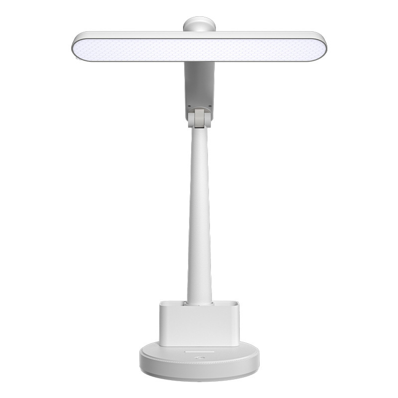 LED stolna lampa za učenje uz zaštitu očiju – dodirni prekidač, plastično sjenilo, CRI ≥90, ≤36V, ugrađena litijska baterija, moderni minimalistički stil, za studentski dom