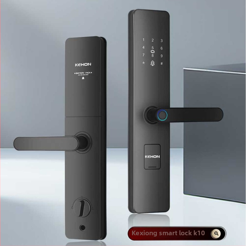 K-10 Okos biometrikus zár ujjlenyomat-olvasóval bejárati ajtókhoz — 50 ujjlenyomat tárolása; szkennelési idő <0.01 s; hamis felismerés <0.01; hamis elutasítás <0.01