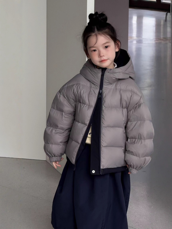 Dječja dvostruka puffer jakna, debeli zimski model, korejskog stila, punilo od bijelog patka 86–90%