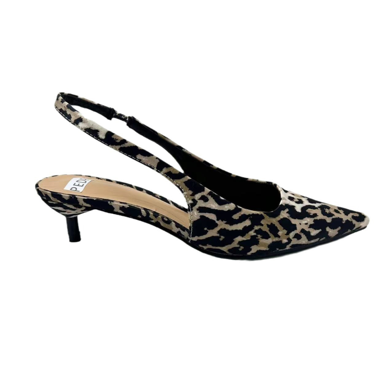 Sandale s oštrim vrhom, kitten heel, stražnji remen, gornji dio: super vlakno, potplat: guma